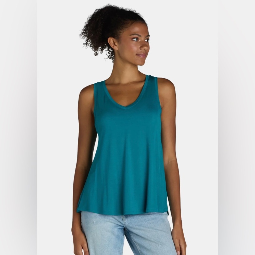 TIME and TRU Womens Tank Top Size Large 12-14 Relaxed Fit Sleeveless Teal New